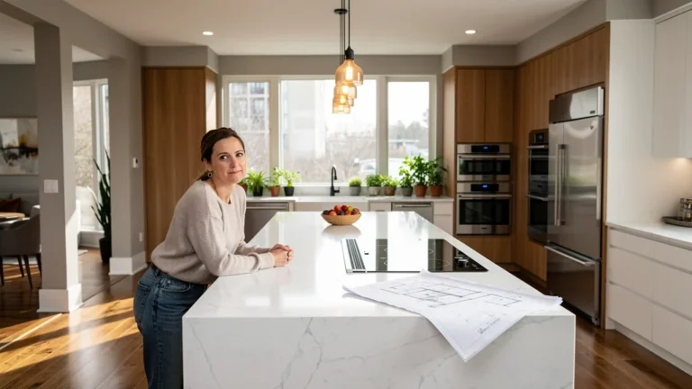 Agrandir la cuisine moderne avec murs ouverts et espace repensé, lumière naturelle et design contemporain