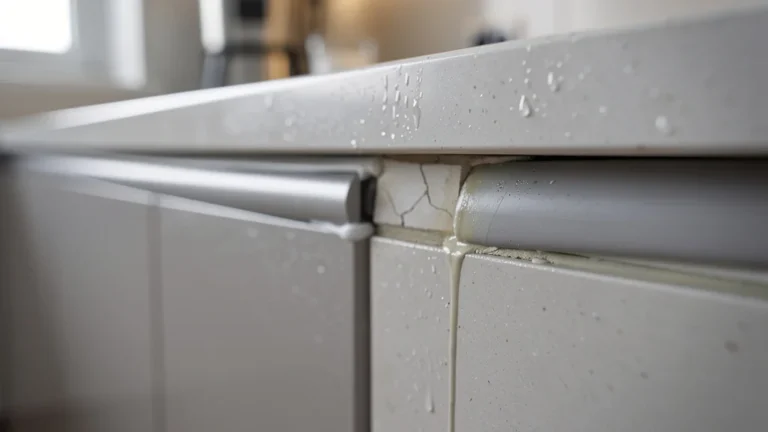 Deux joints silicone comparés sur crédence carrelage après 4 mois d’humidité