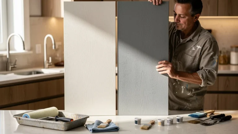 Test peinture résine et hydrofuge sur deux façades de cuisine rénovées