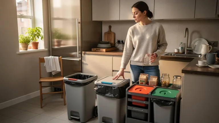 Cuisine petite avec trois systèmes de tri déchets testés pendant 4 semaines, image à la une