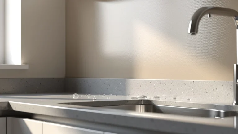 Crédence cuisine à coller après 3 mois, surface intacte et brillante, résistance à l'usure visible