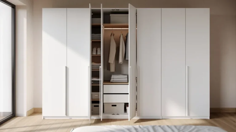 Un dressing installé sans mesurer la profondeur des cintres, portes qui coincent